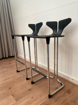 Modern Black and Chromed Barstools from Casamania, Set of 2-LL-1312162