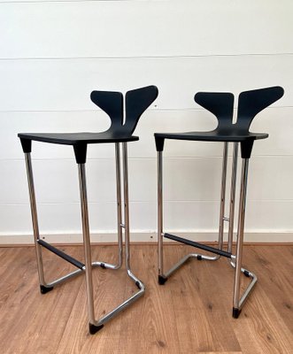 Modern Black and Chromed Barstools from Casamania, Set of 2-LL-1312162