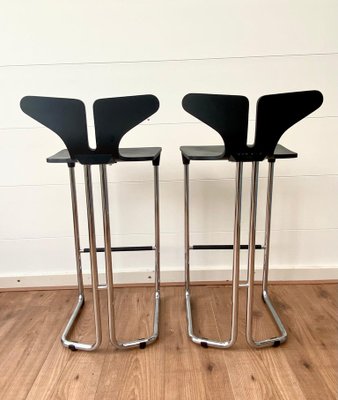 Modern Black and Chromed Barstools from Casamania, Set of 2-LL-1312162