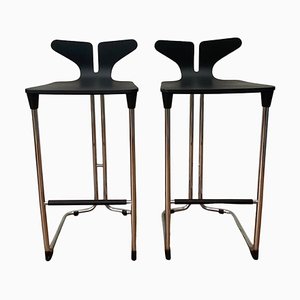 Modern Black and Chromed Barstools from Casamania, Set of 2-LL-1312162