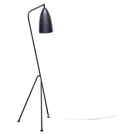 Modern Black Metal Grasshopper Floor Lamp by Greta Magnusson