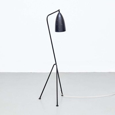 Modern Black Metal Grasshopper Floor Lamp by Greta Magnusson-WM-1343119