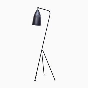 Modern Black Metal Grasshopper Floor Lamp by Greta Magnusson-WM-1343119