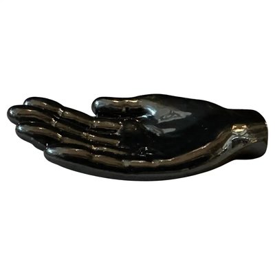 Modern Black Murano Glass Paperweight Depicting an Hand attributed to Alfredo Barbini, 1990s-NMK-2016519