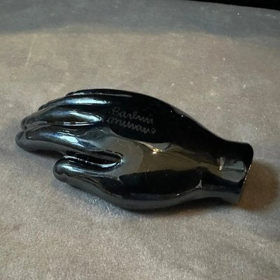 Modern Black Murano Glass Paperweight Depicting an Hand attributed to Alfredo Barbini, 1990s-NMK-2016519