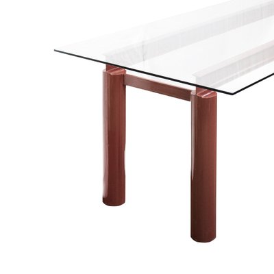 Modern Bourdeaux Steel Dining Table with Glass Top, Italy, 1980s-UZ-1454306