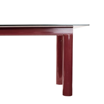 Modern Bourdeaux Steel Dining Table with Glass Top, Italy, 1980s-UZ-1454306