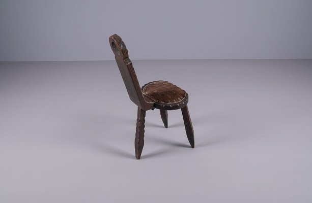 Modern Brutalist Rustic Sculptured Chair, France, 1960s-KQB-1404912