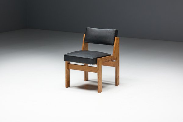 Modern Chairs in Oak and Original Vinyl by Wim Den Boon, 1950s-GW-2023406