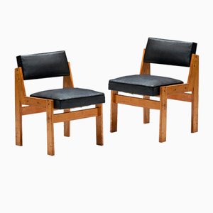 Modern Chairs in Oak and Original Vinyl by Wim Den Boon, 1950s-GW-2023406