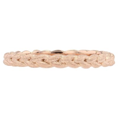 Modern Chiseled Braided Wedding Ring in 18 Karat Rose Gold-OLU-1315798