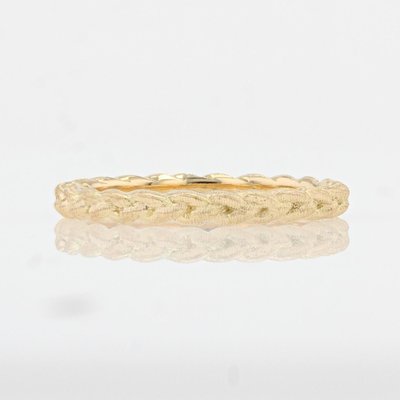 Modern Chiseled Braided Wedding Ring in 18 Karat Yellow Gold-OLU-1315805