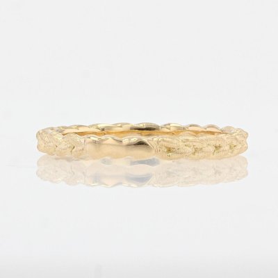 Modern Chiseled Braided Wedding Ring in 18 Karat Yellow Gold-OLU-1315805