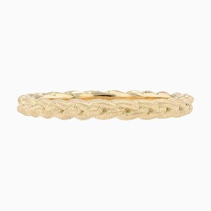 Modern Chiseled Braided Wedding Ring in 18 Karat Yellow Gold-OLU-1315805