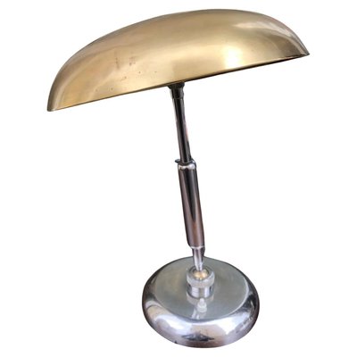 Modern Chrome and Brass Table Lamp by Giovanni Michelucci-HQI-1308850