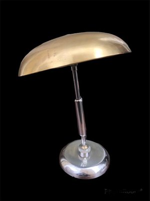 Modern Chrome and Brass Table Lamp by Giovanni Michelucci-HQI-1308850