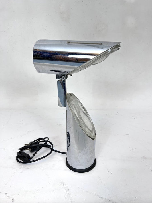 Modern Chrome and Glass Table Lamp by Oscar Torlasco for Stilkronen, Italy, 1960s