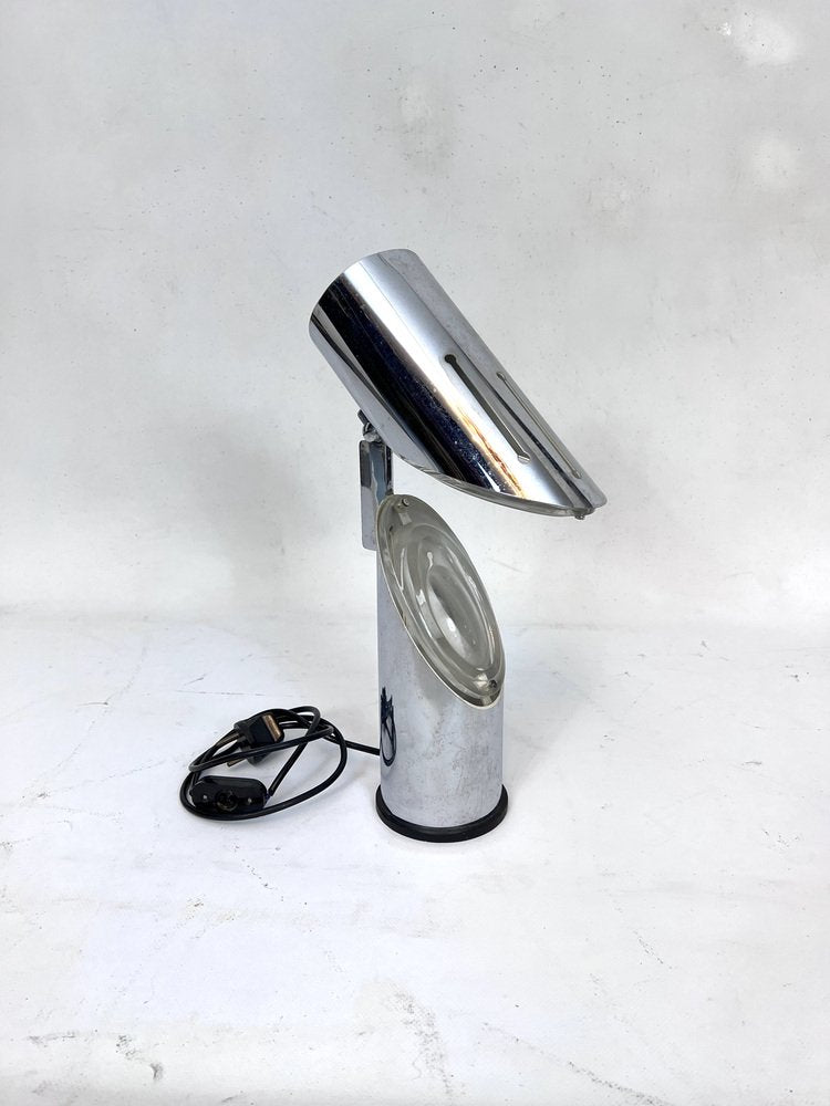 Modern Chrome and Glass Table Lamp by Oscar Torlasco for Stilkronen, Italy, 1960s