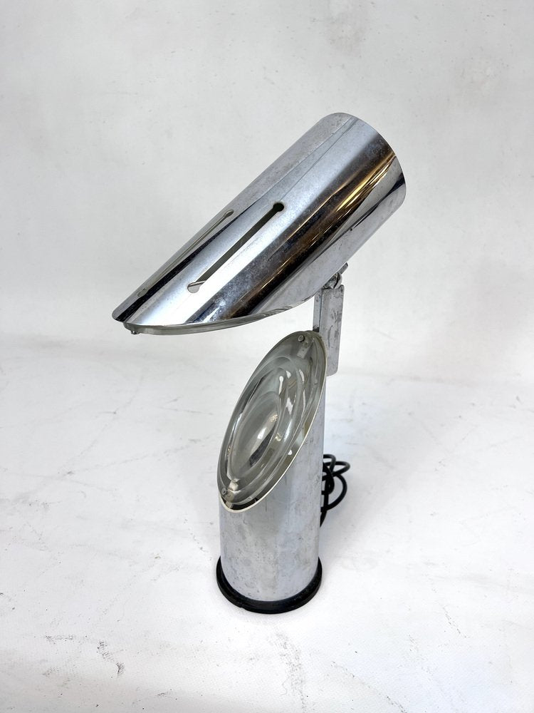 Modern Chrome and Glass Table Lamp by Oscar Torlasco for Stilkronen, Italy, 1960s