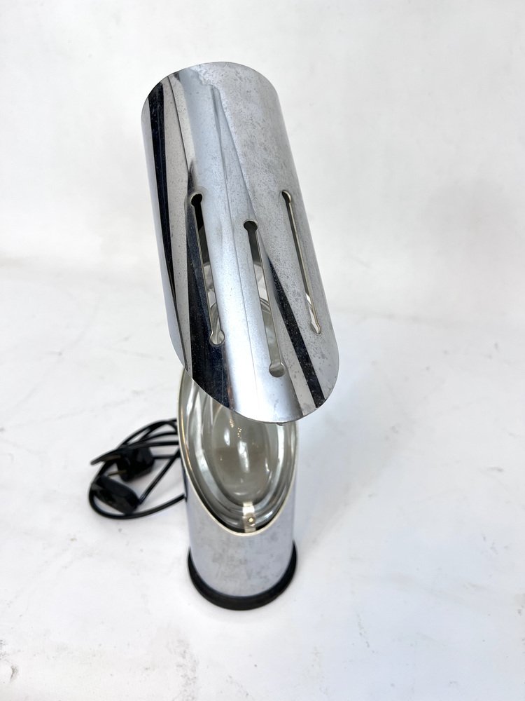 Modern Chrome and Glass Table Lamp by Oscar Torlasco for Stilkronen, Italy, 1960s