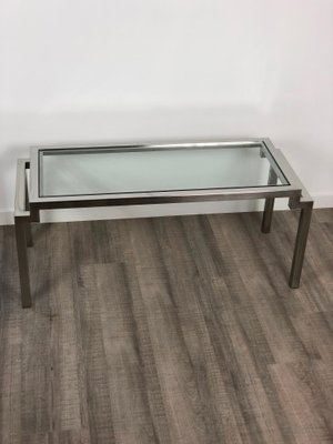 Modern Chrome & Glass Coffee Table, Italy, 1970s-LYQ-1171716