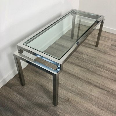 Modern Chrome & Glass Coffee Table, Italy, 1970s-LYQ-1171716