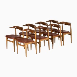 Modern Cowhorn Dining Chairs by Knud Færch for Slagelse Møbelværk, 1950s, Set of 8-NL-1783819