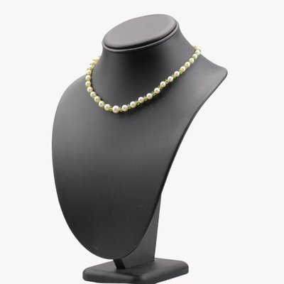 Modern Cultured Pearls Peridots 18 Karat Yellow Gold Clasp Necklace-OLU-1778273