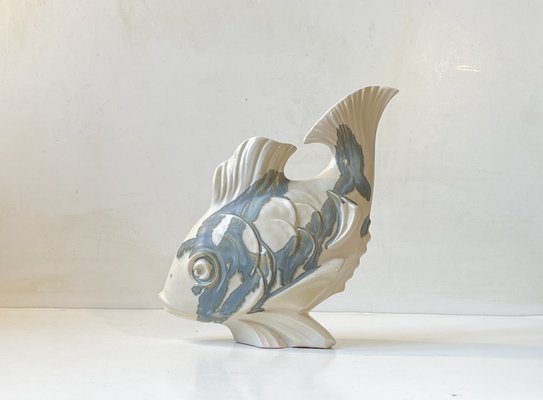 Modern Danish Glazed Stoneware Koi Fish by Aage Würtz, 1970s-LCR-2043245