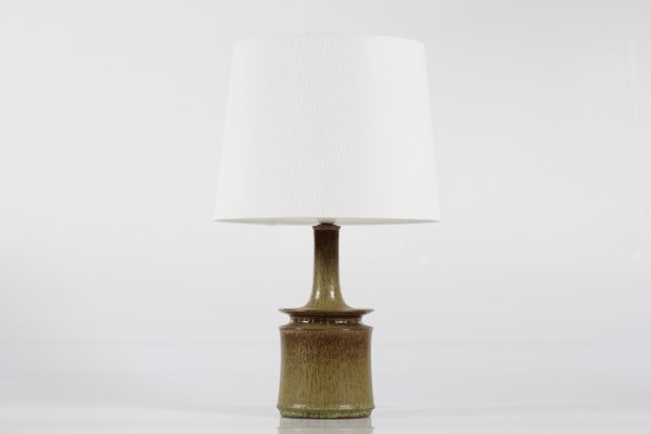 Modern Danish Green Brown Glaze Ceramic Table Lamp from Kähler Studio, 1960s-QQ-1417535