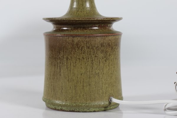 Modern Danish Green Brown Glaze Ceramic Table Lamp from Kähler Studio, 1960s-QQ-1417535