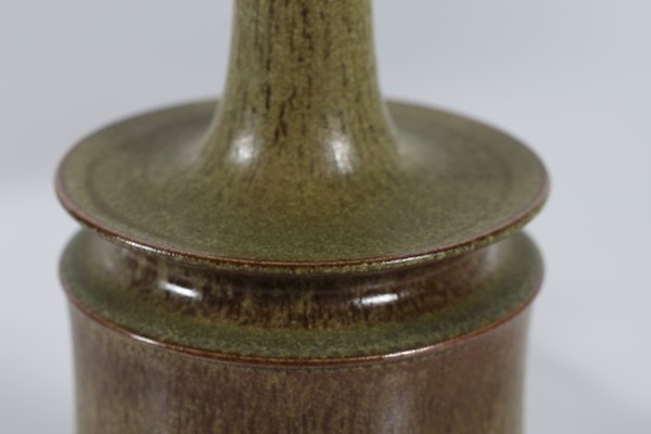 Modern Danish Green Brown Glaze Ceramic Table Lamp from Kähler Studio, 1960s-QQ-1417535