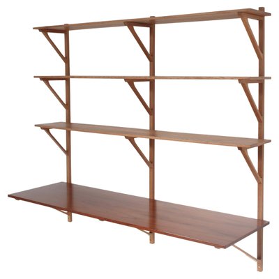 Modern Danish Oak and Teak Wall Shelving System by Børge Mogensen for Fredericia, 1956-WRF-1323298