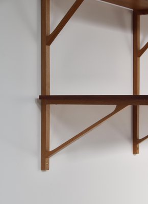 Modern Danish Oak and Teak Wall Shelving System by Børge Mogensen for Fredericia, 1956-WRF-1323298