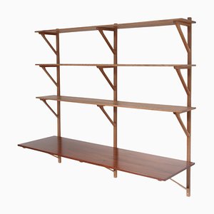 Modern Danish Oak and Teak Wall Shelving System by Børge Mogensen for Fredericia, 1956-WRF-1323298