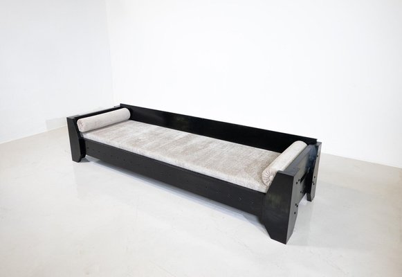 Modern Daybed in Black Wood and Fabric, 1960s-FGA-1743335