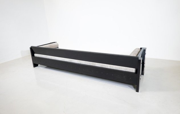 Modern Daybed in Black Wood and Fabric, 1960s-FGA-1743335