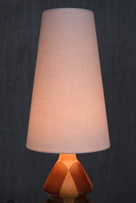 Modern Dual Tone Table Lamp in Turned Oak and Teak, 1960s-FMT-2035384