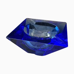 Modern Faceted Blue Murano Glass Ashtray, 1980s-NMK-2043742