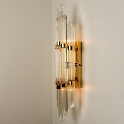 Modern Flower Shaped Glass Rod Wall Sconce in the style of Sciolari, 1960-VDW-2016862