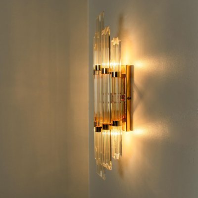 Modern Flower Shaped Glass Rod Wall Sconce in the style of Sciolari, 1960-VDW-2016862