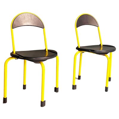 Modern Folding Plastic & Metal Chairs from Lamm, 1980s, Set of 2-GDD-1333927