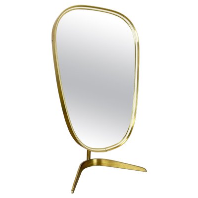 Modern German Brass Table Mirror from United Workshops Munich, 1950s-QZ-1092977