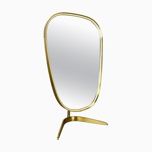 Modern German Brass Table Mirror from United Workshops Munich, 1950s-QZ-1092977