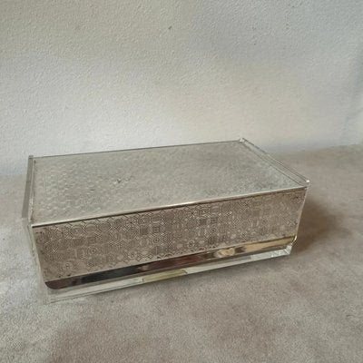 Modern German Rectangular Silver Plated and Acrylic Glass Vanity Box from WMF, 1980s-NMK-2021728