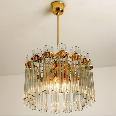 Modern Glass Rod Chandelier by Sciolari for Lightolier, 1970s-VDW-1300442