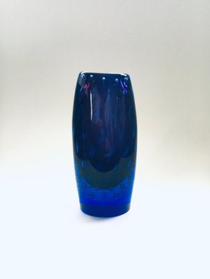 Modern Hand Blown Art Glass Bullicante Vase in Blue and Purple-RQV-1238860