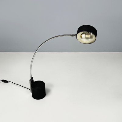 Modern Italian Adjustable Table Lamp in Black Metal, 1980s-GDD-1803444