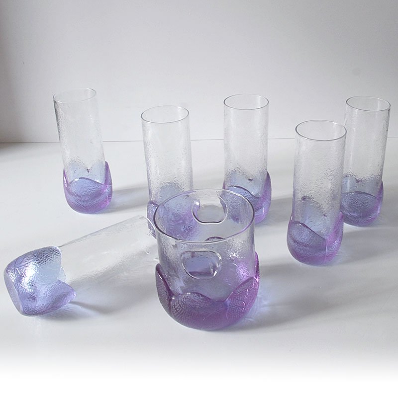 Modern Italian Alexandrite Drink Set, 1970s, Set of 7