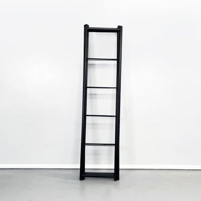 Modern Italian Black Metal and Tempered Glass Bookcase, 1990s-GDD-1344047